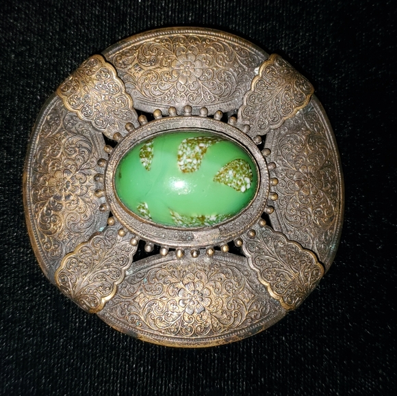Vintage Arts and Crafts Art Glass Buckle main image 7